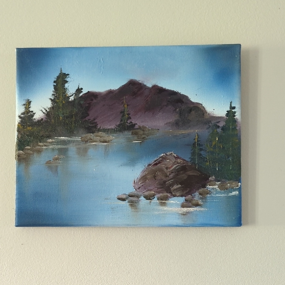 Serene Landscape Canvas Art - Blue and Green